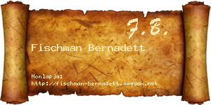 Fischman Bernadett névjegykártya